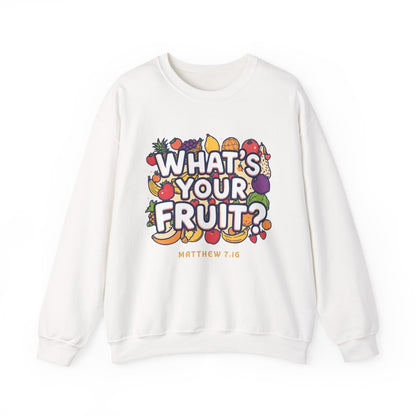 What's Your Fruit? Crewneck Sweatshirt – Bible Verse (Matthew 7:16)
